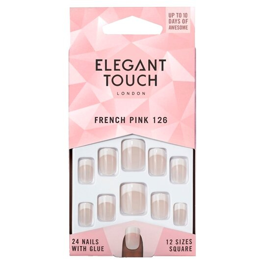 Elegant touch french pink 126 اظافر تركيب